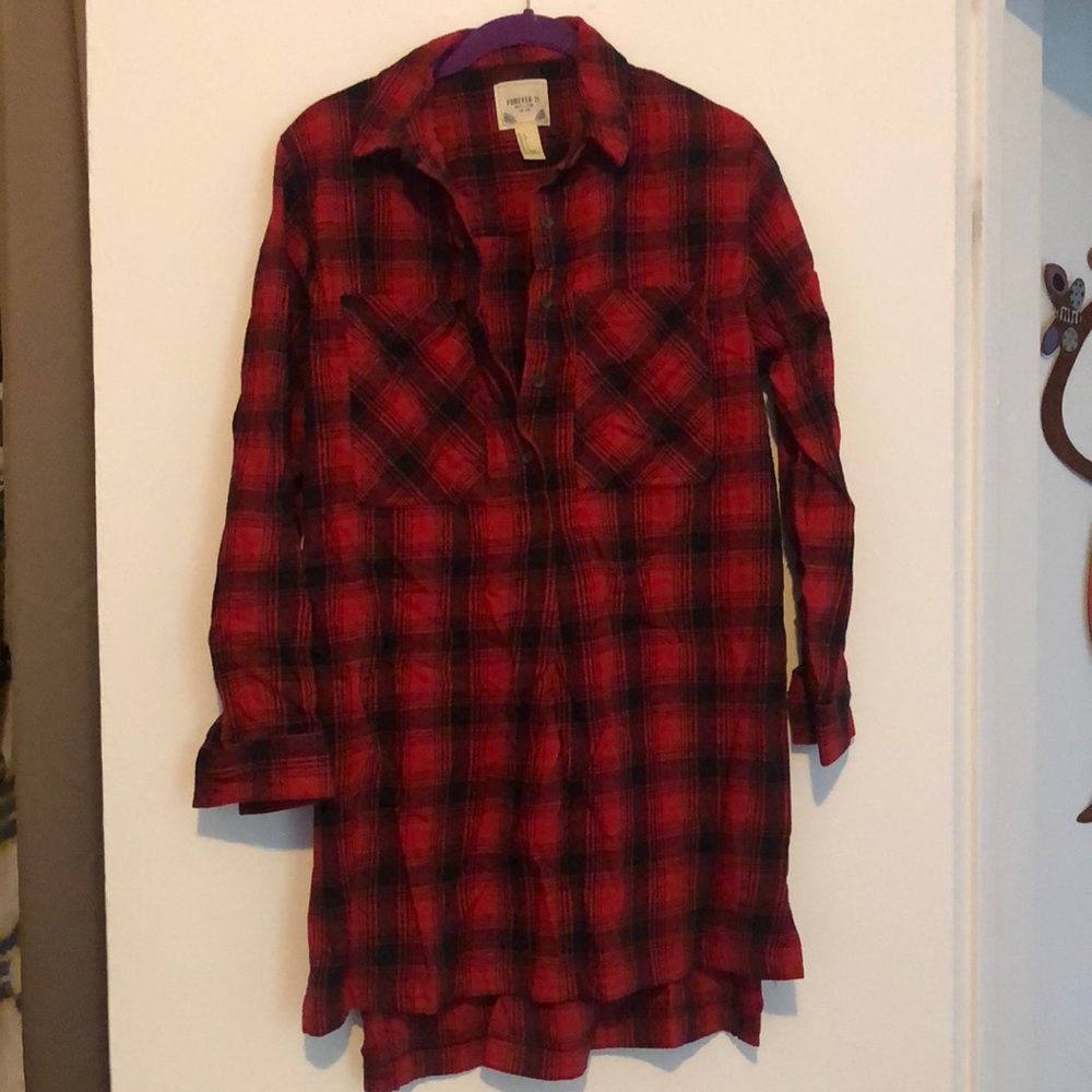 Flannel shirt dress